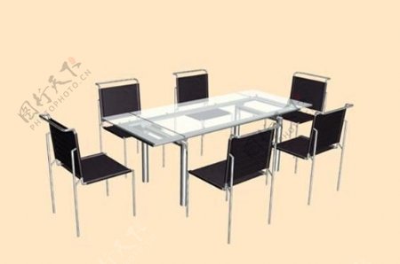 会议桌组合23D模型