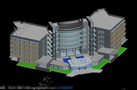 商业中心建筑群3D建筑模型