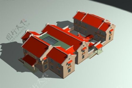 中国风格古代贵族建筑群3D模型