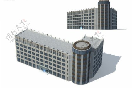 豪华现代公共建筑设计3D模型素材