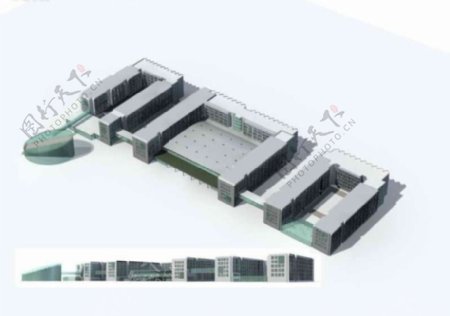 商业中心建筑群3D模型设计