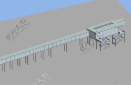 城市景观桥梁和天桥3D模型设计