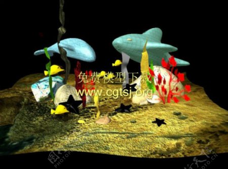 海底鱼群游戏CG模型