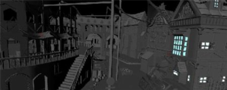 城市夜景游戏模型