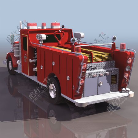 PETERBIL老式消防车模型06