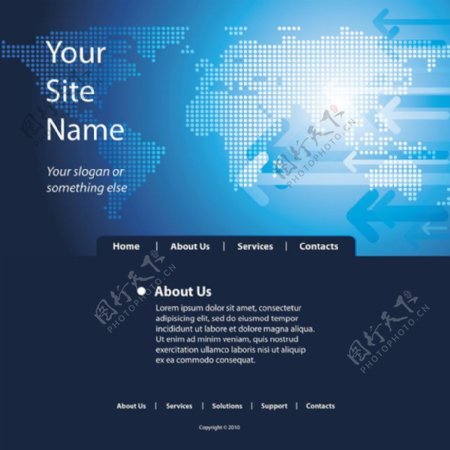 蓝色时尚科技网页模版