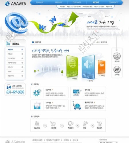韩国网络科技网页模板PSD分层无网页源码图片