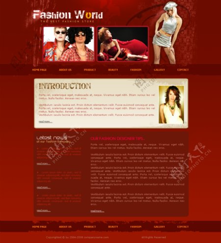 红色时尚世界企业网站模板