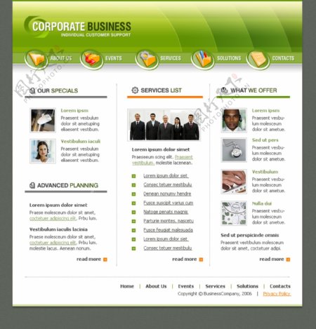 草绿色商业公司网页模板