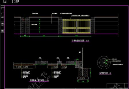 北门旗台cad图纸