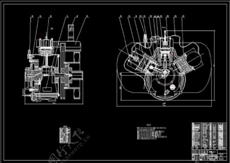 W型空气压缩机装配图