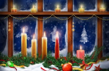 节日庆典圣诞节圣诞蜡烛