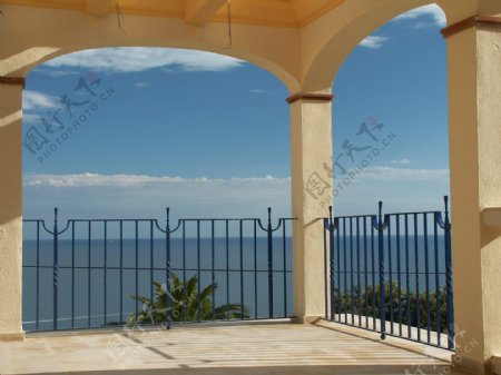 阳台海景图片