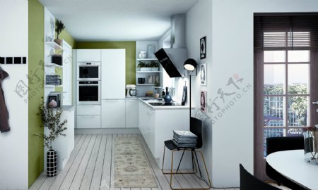 单身公寓厨房装修设计高清效果图