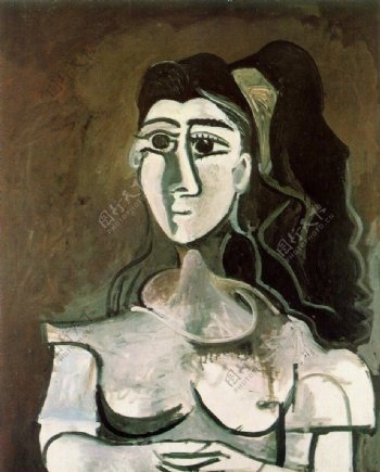 1962BustedefemmeaurubanjauneJacqueline西班牙画家巴勃罗毕加索抽象油画人物人体油画装饰画