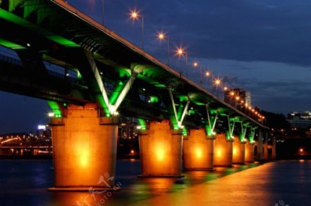 高清城市夜景大桥