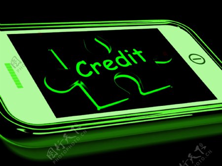 智能手机上显示的贷款信用
