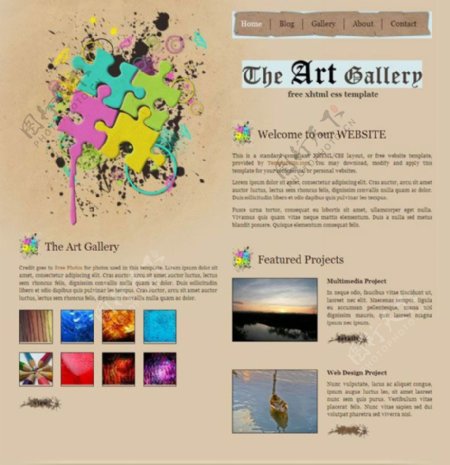艺术画廊CSS网页模板