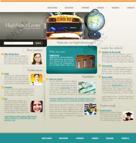 欧美高校信息网页模板