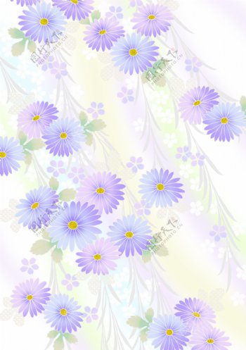 飘浮花儿紫色小花底纹花纹素材