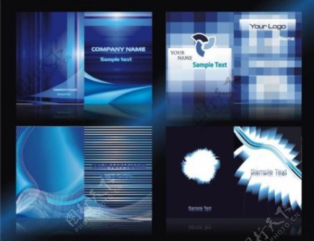 蓝色科技封面封底设计模板图片