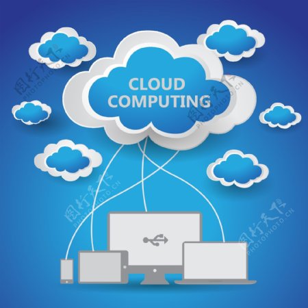 电脑与云朵