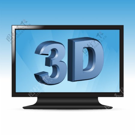 精美3D电视机矢量素材