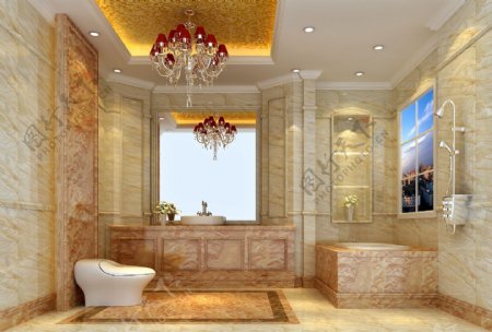 奢华浴室效果图