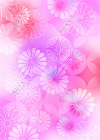 紫粉花纹叠加背景图