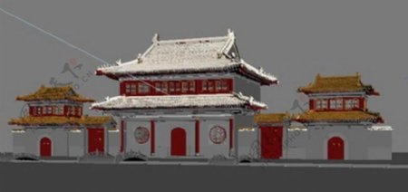 寺庙门楼3D模型