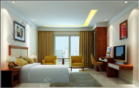 公寓酒店客房设计效果图图片