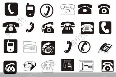 各种电话标志设计矢