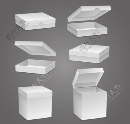 立体空白纸盒设计矢量素材下载