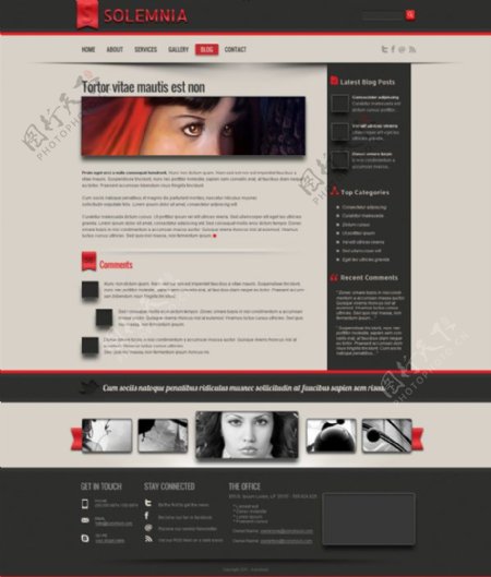 红色时尚网站模板