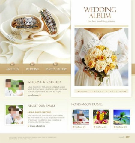 婚礼网站psd模板