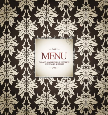 欧式花纹欧式菜单封面设计图片