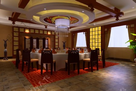 奢华中式餐厅包间效果图图片