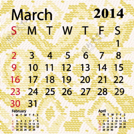 2014三月日历白化蟒蛇皮
