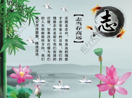中国风校园文化墙志图片