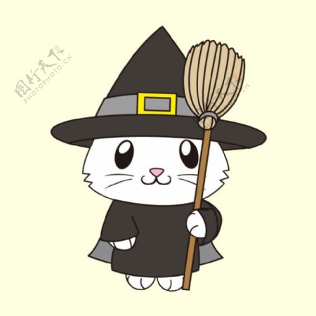 印花矢量图T恤图案卡通动物猫巫师免费素材