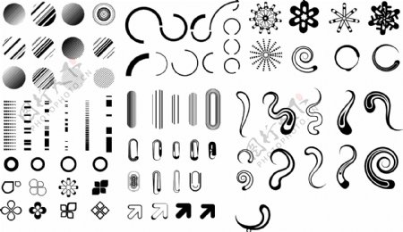 黑与白3的设计元素矢量素材简单图形系列