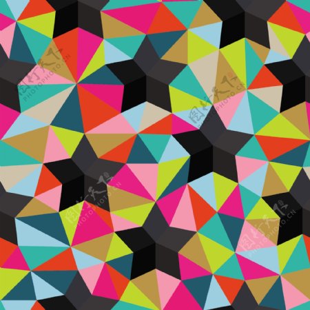 重复的几何和三角星星无缝背景三角形无缝花纹背景矢量可用于墙纸