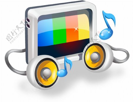 丰富多彩的MP3播放器和耳机图标