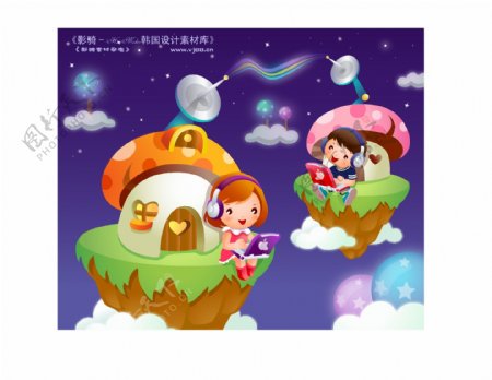 梦幻儿童主题矢量素材矢量图片HanMaker韩国设计素材库