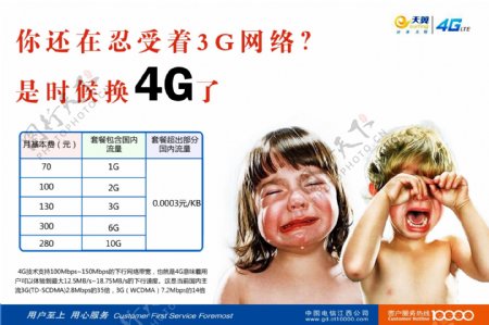通讯公司4G海报