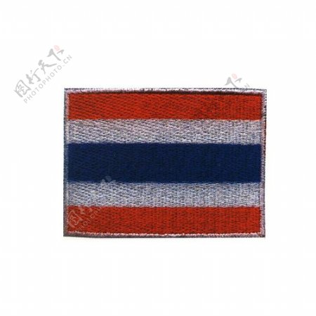 绣花泰国国旗红色白色蓝色免费素材