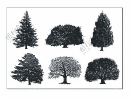 单色树矢量素材