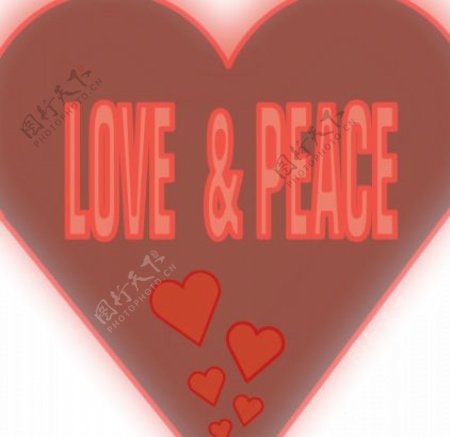 爱与和平的心向量图