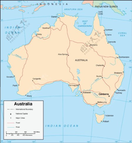 澳大利亚世界地图