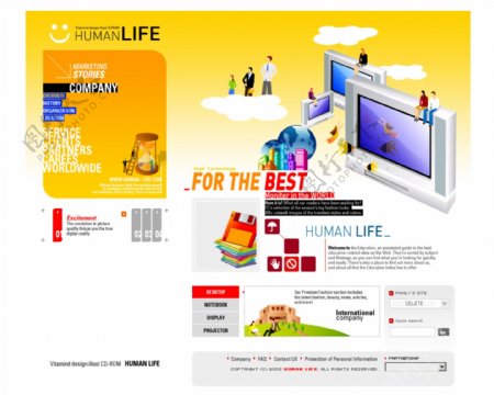 韩国商务型网站网页模板psdai图片